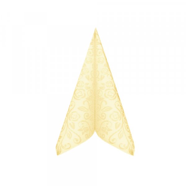 800 Stk. Airlaid Servietten Premium DEKOR R 40x40 cm champagner Blumendekor